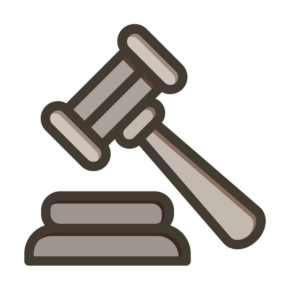 Hammer Vector Thick Line Filled Colors Icon For Personal And Commercial Use.