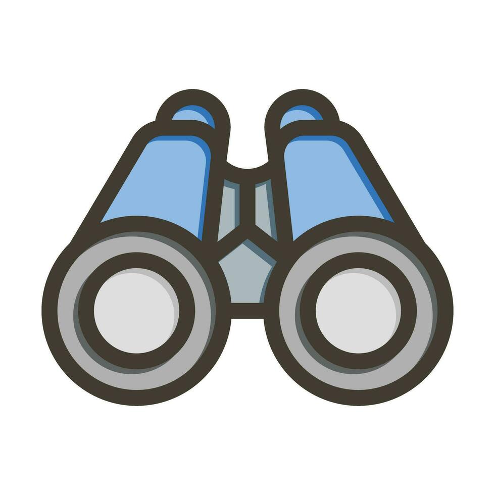 Binoculars Vector Thick Line Filled Colors Icon For Personal And Commercial Use.