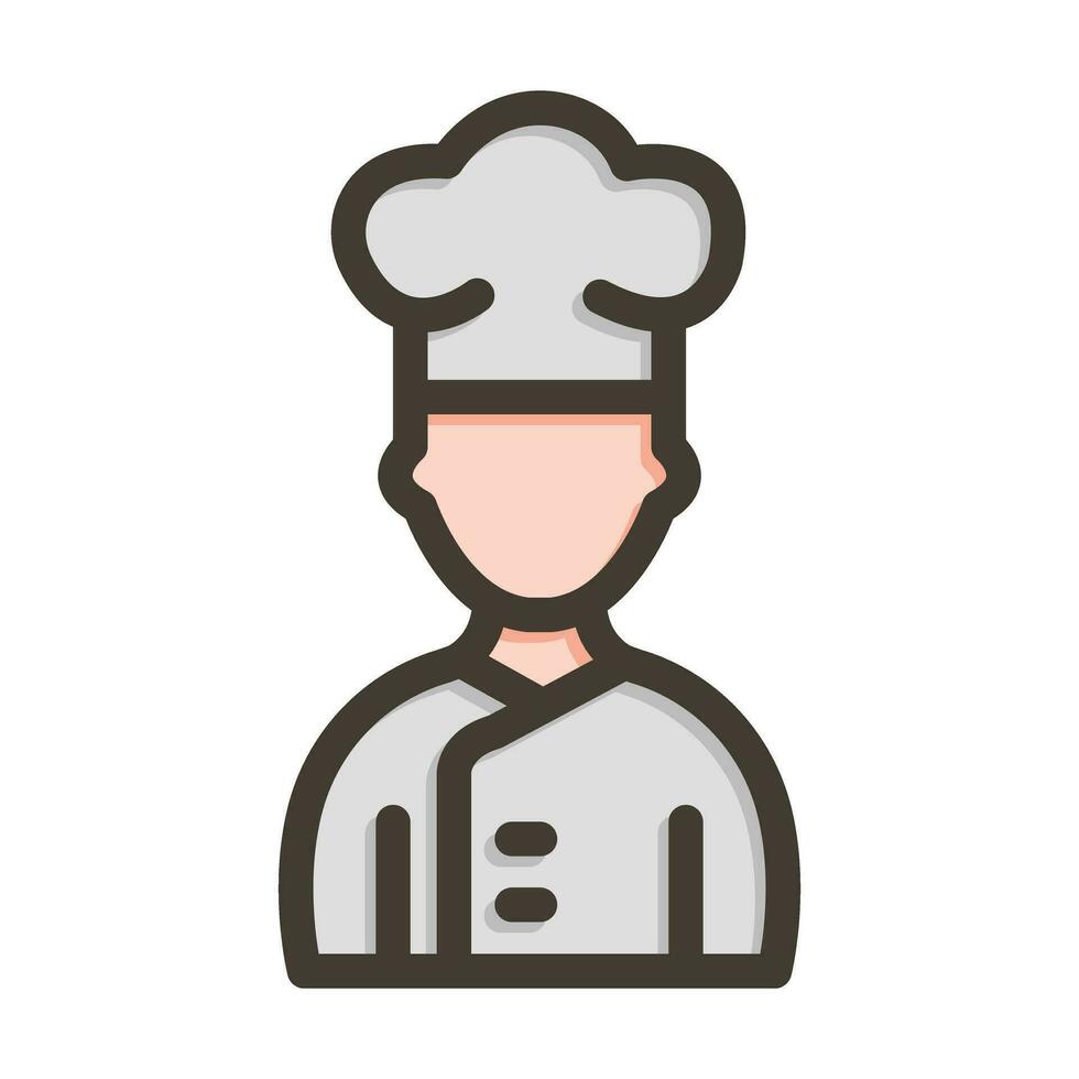 cocinero vector grueso línea lleno colores icono para personal y comercial usar.