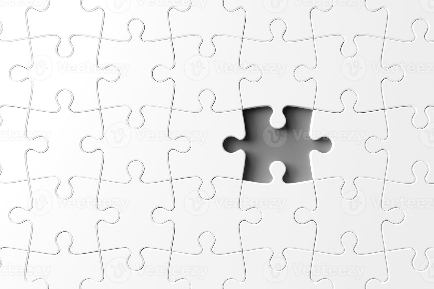 Concept of problem and solving. puzzles White jigsaw puzzle background with the last missing or missed piece. photo