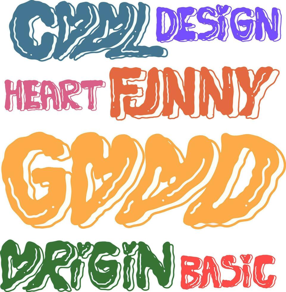 hand drawn wave text style design vector