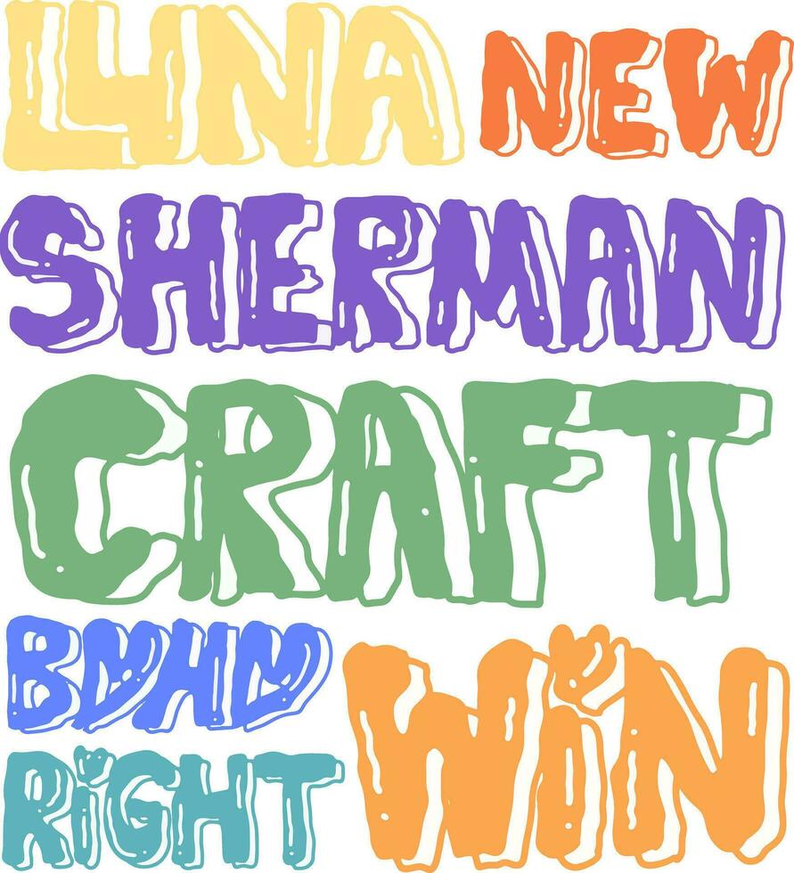 hand drawn wave text style design01 vector