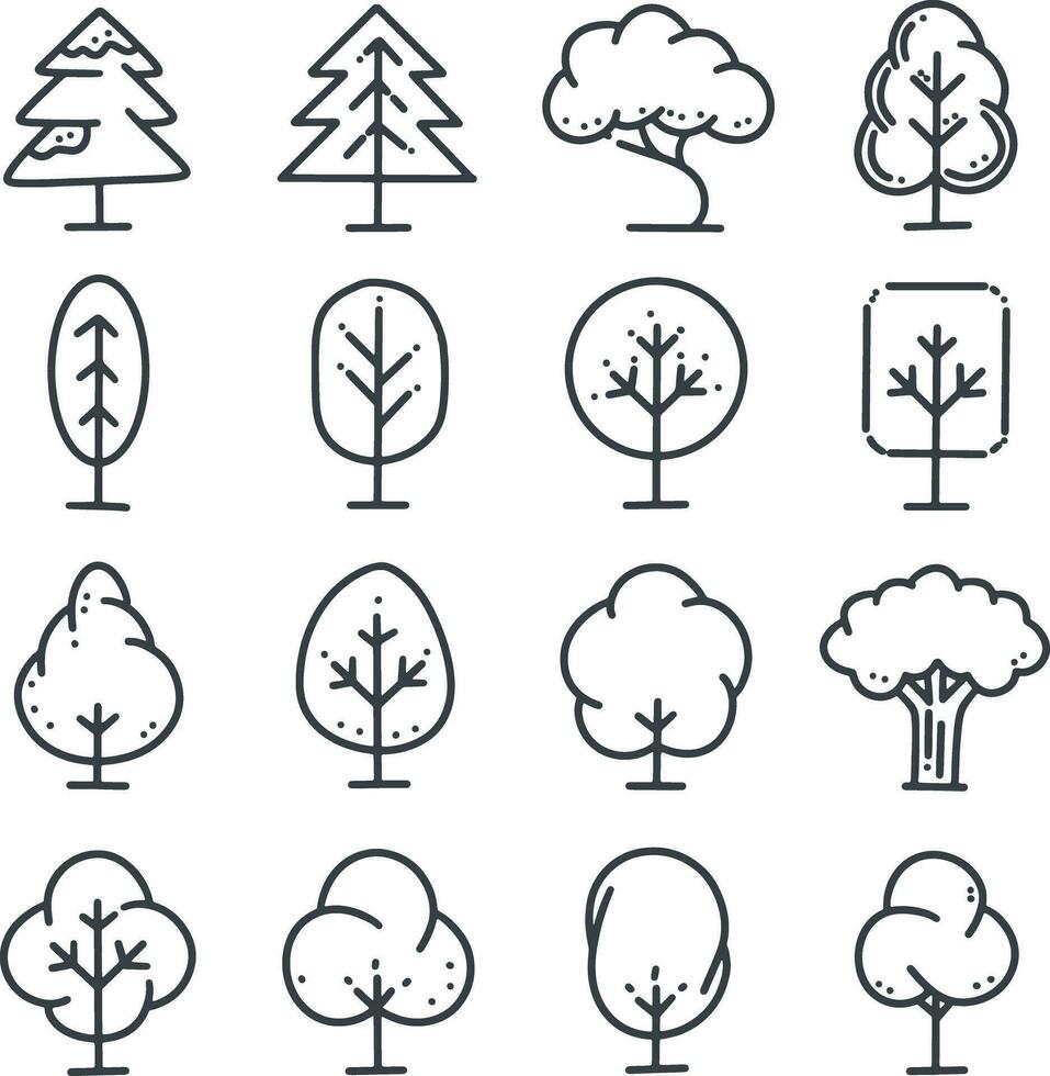 hand drawn tree icon for template vector