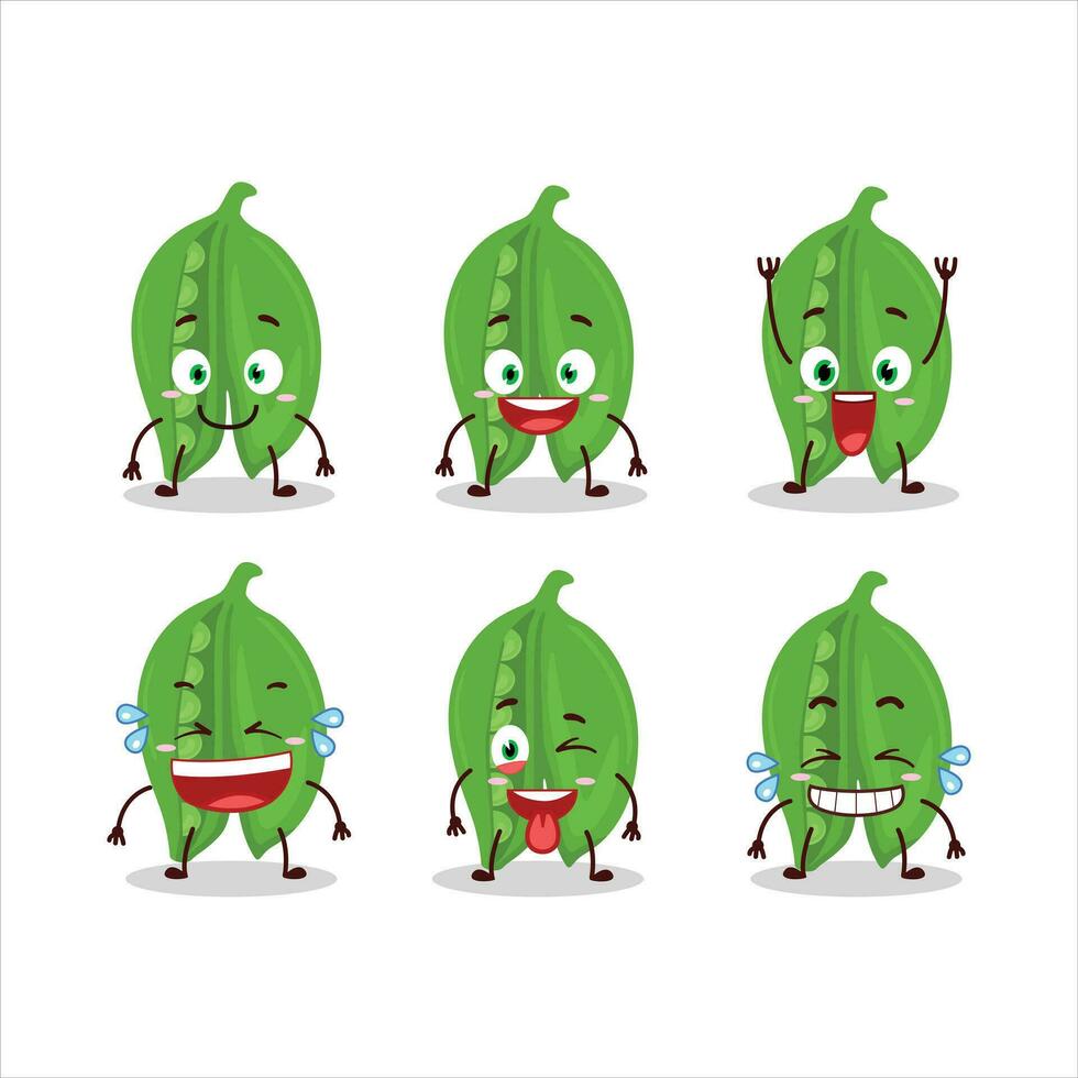 Cartoon character of peas with smile expression vector