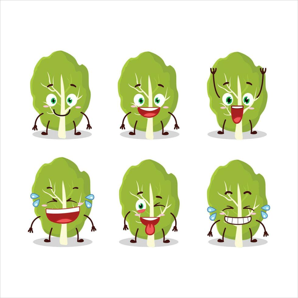 Cartoon character of collard greens with smile expression vector