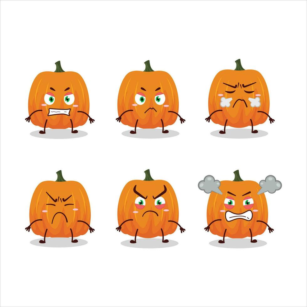 New pumpkin cartoon character with various angry expressions vector