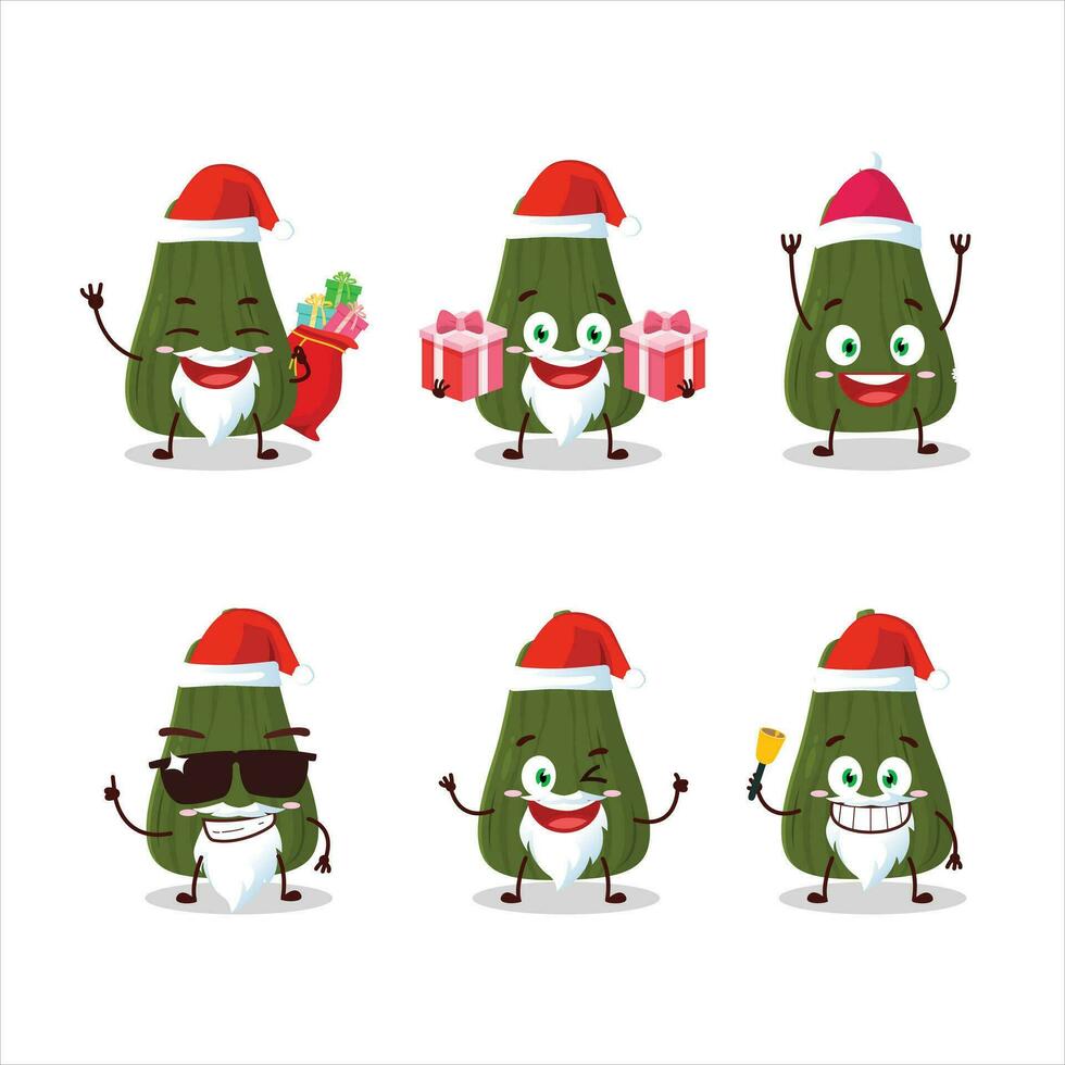 Papa Noel claus emoticones con squash dibujos animados personaje vector