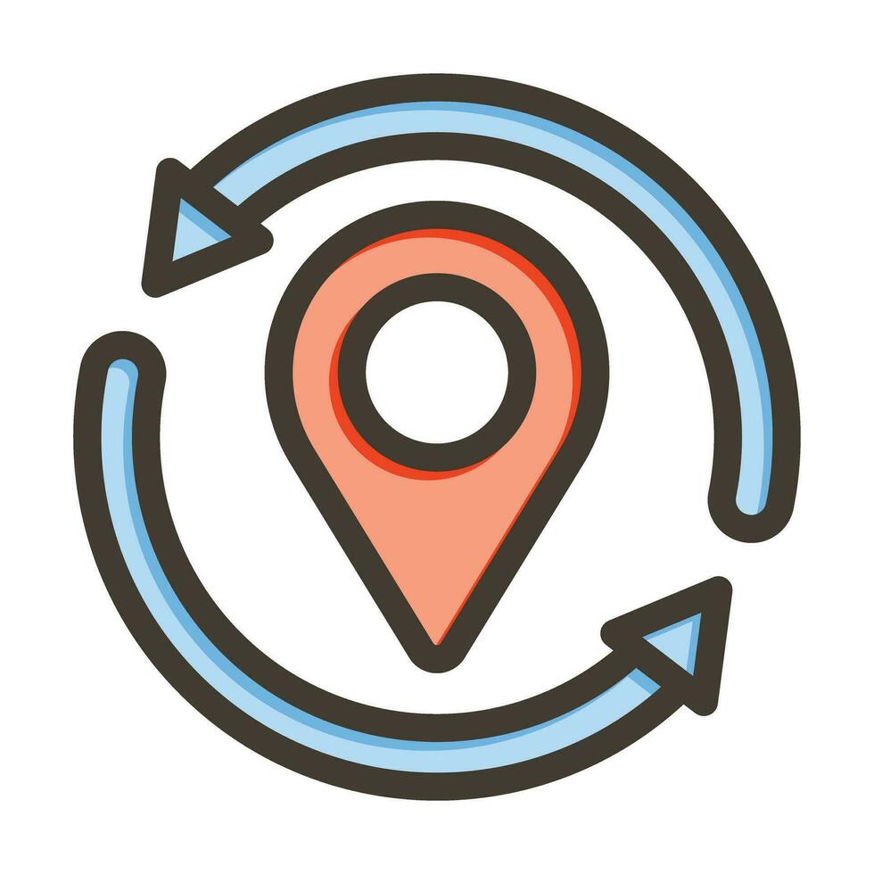 Refresh Location Vector Thick Line Filled Colors Icon For Personal And Commercial Use.
