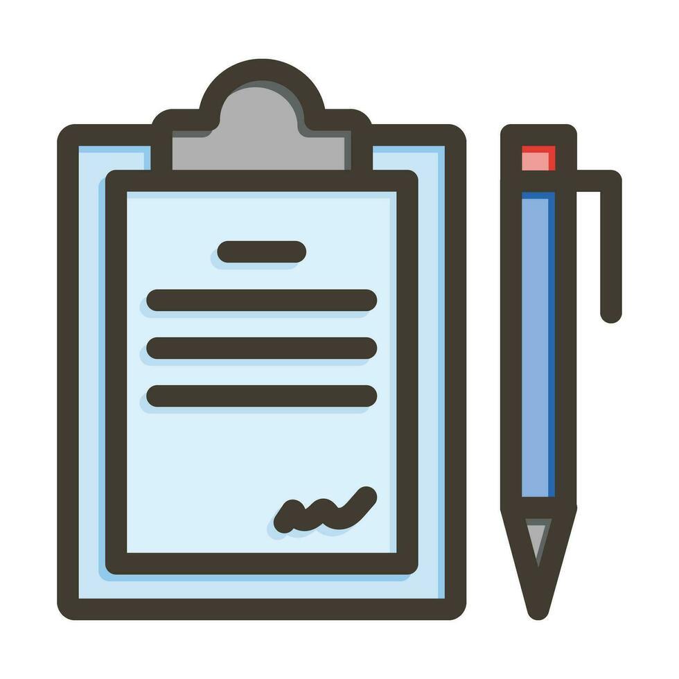 Contract Vector Thick Line Filled Colors Icon For Personal And Commercial Use.