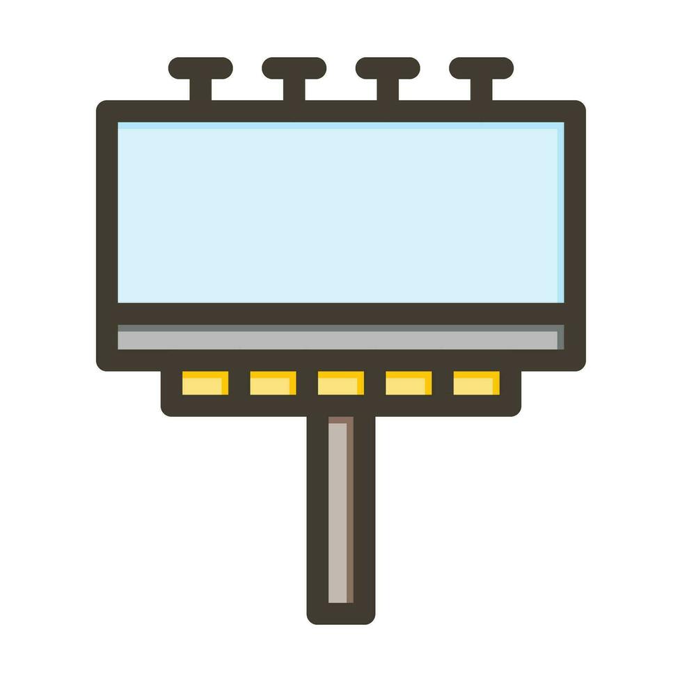 Road Sign Billboard Vector Thick Line Filled Colors Icon For Personal And Commercial Use.