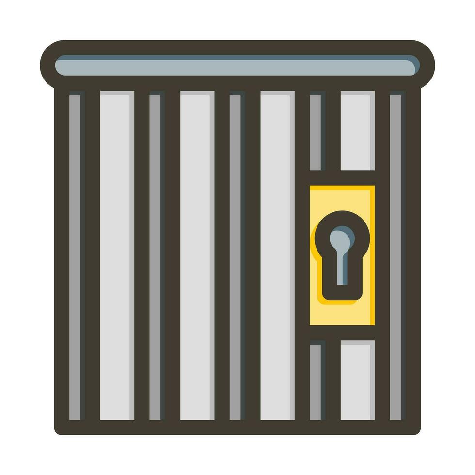 Jail Vector Thick Line Filled Colors Icon For Personal And Commercial Use.