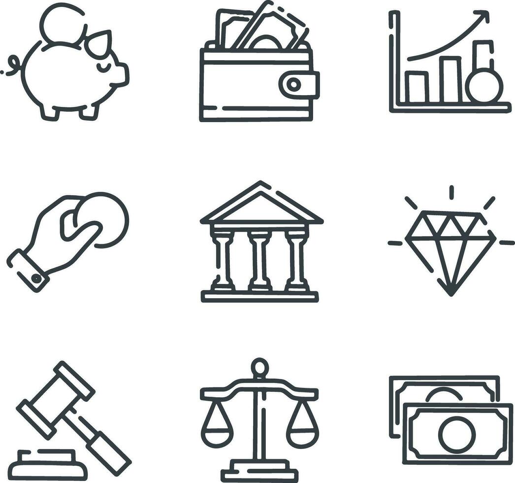 hand drawing business icon design vector