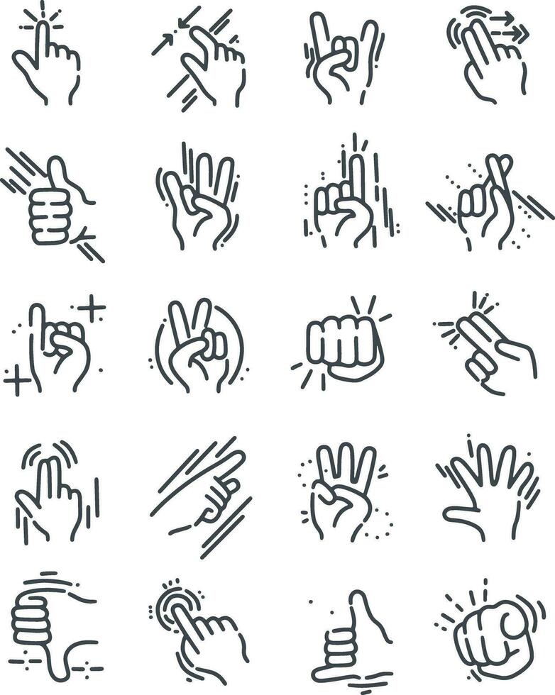 hand gesture drawing design for template vector