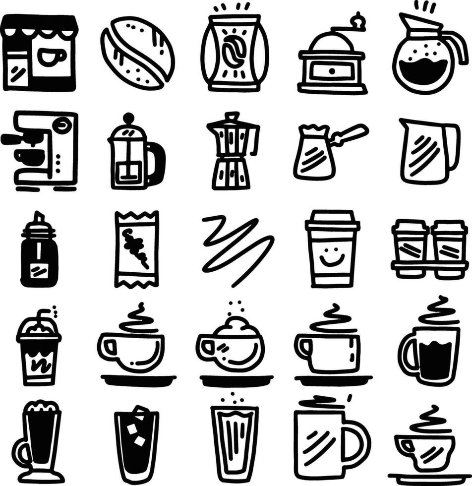 hand drawing coffee icon design vector