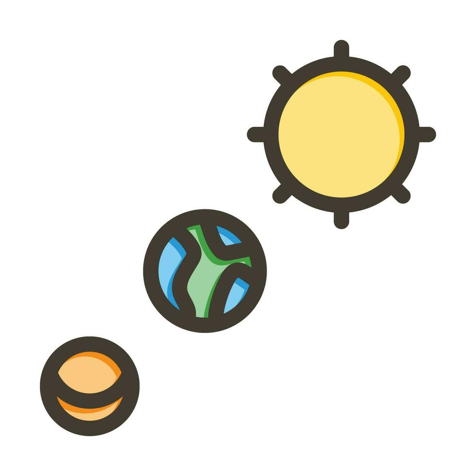 Lunar Eclipse Vector Thick Line Filled Colors Icon For Personal And Commercial Use.