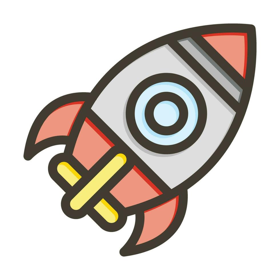 Rocket Vector Thick Line Filled Colors Icon For Personal And Commercial Use.