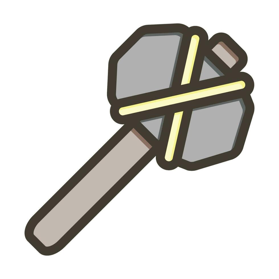 Hammer Vector Thick Line Filled Colors Icon For Personal And Commercial Use.