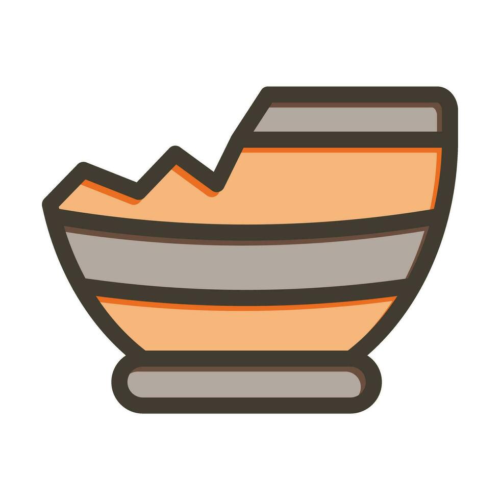 Broken Vessel Vector Thick Line Filled Colors Icon For Personal And