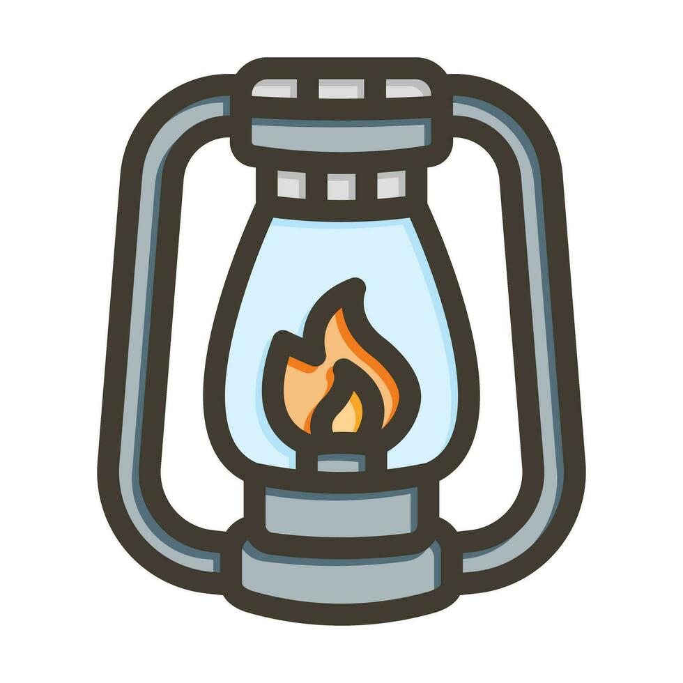 Lantern Vector Thick Line Filled Colors Icon For Personal And Commercial Use.