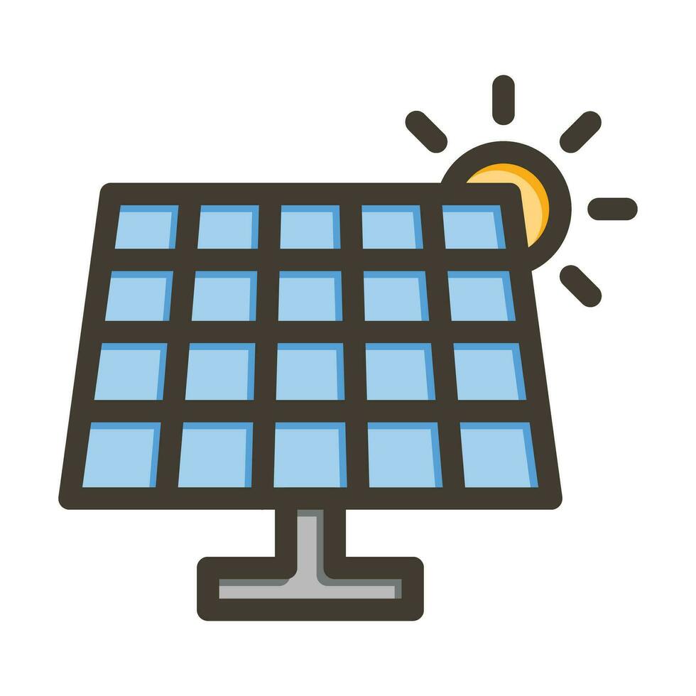 solar paneles vector grueso línea lleno colores icono para personal y comercial usar.