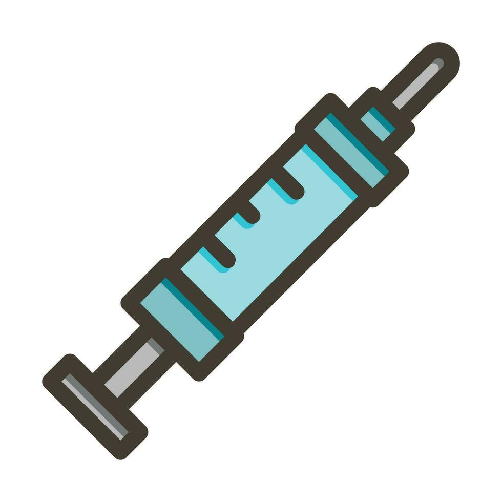Adrenaline Syringe Vector Thick Line Filled Colors Icon For Personal And Commercial Use.