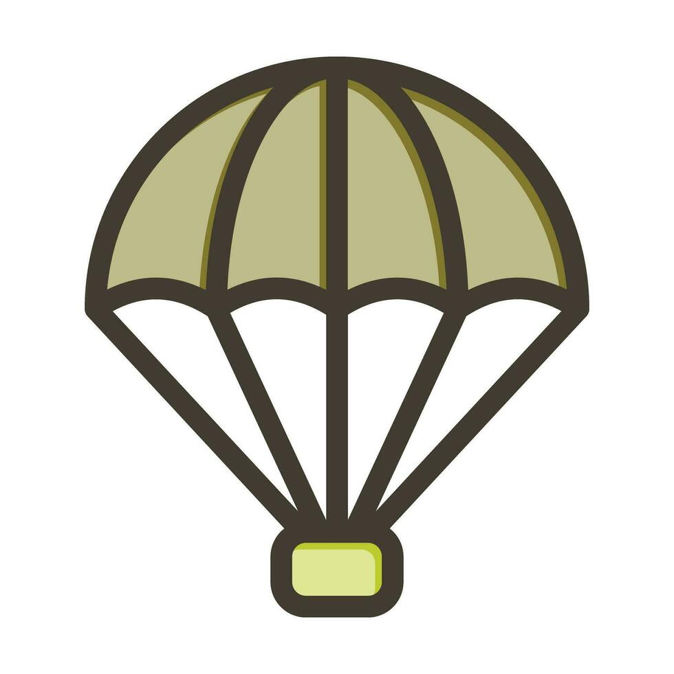 Parachute Vector Thick Line Filled Colors Icon For Personal And Commercial Use.