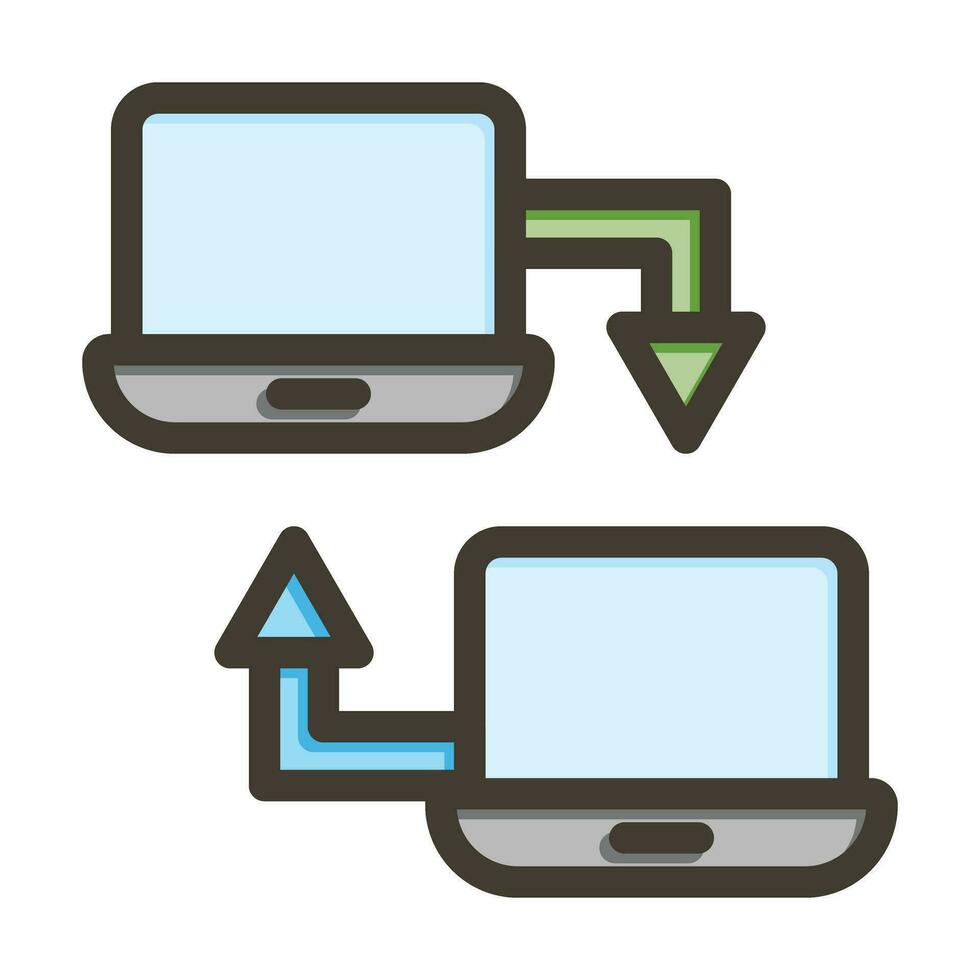 Data Portability Vector Thick Line Filled Colors Icon For Personal And Commercial Use.