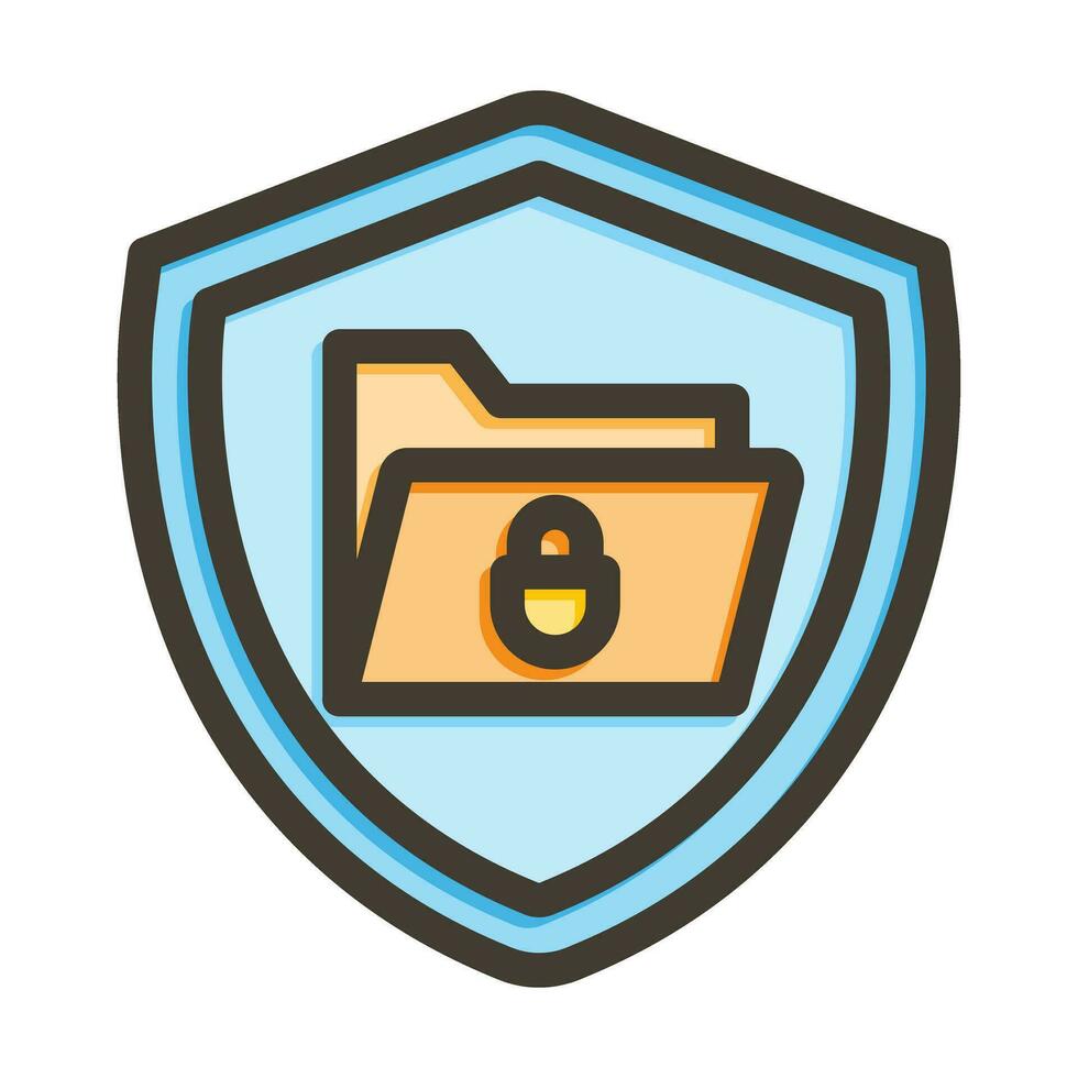 Sensitive Personal Data Vector Thick Line Filled Colors Icon For Personal And Commercial Use.