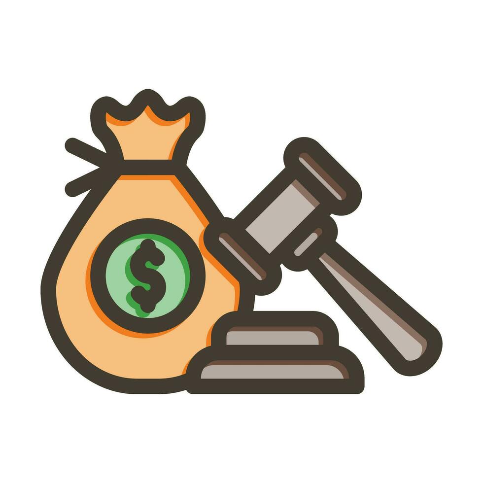 Penalty Vector Thick Line Filled Colors Icon For Personal And Commercial Use.