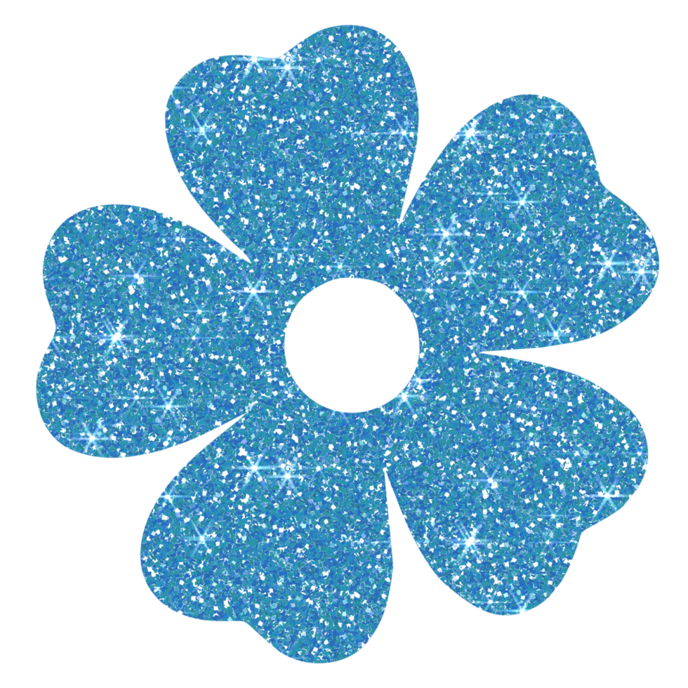 blu fiore luccichio su trasparente sfondo. fiore icon.design per decorazione, sfondo, sfondo, illustrazione png