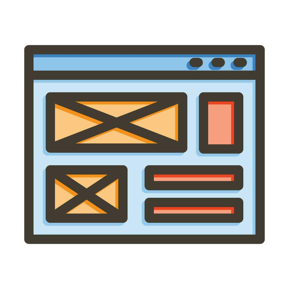 Wireframe Vector Thick Line Filled Colors Icon For Personal And Commercial Use.