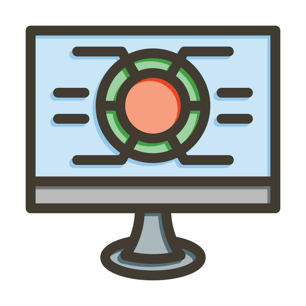 UX Analytics Vector Thick Line Filled Colors Icon For Personal And Commercial Use.