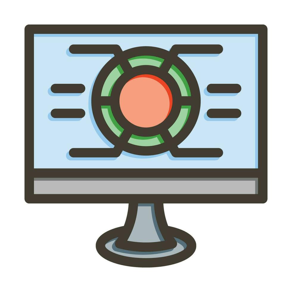 UX Analytics Vector Thick Line Filled Colors Icon For Personal And Commercial Use.