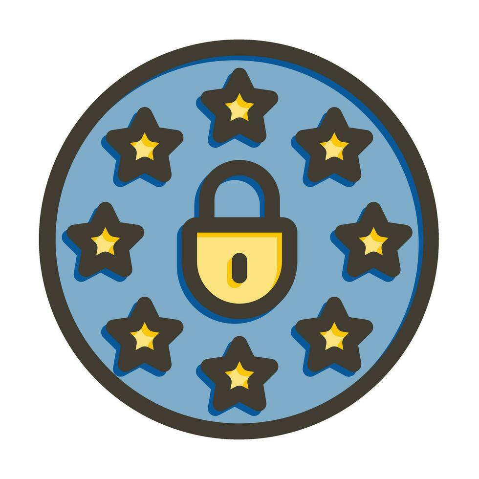 GDPR Compliance Vector Thick Line Filled Colors Icon For Personal And Commercial Use.