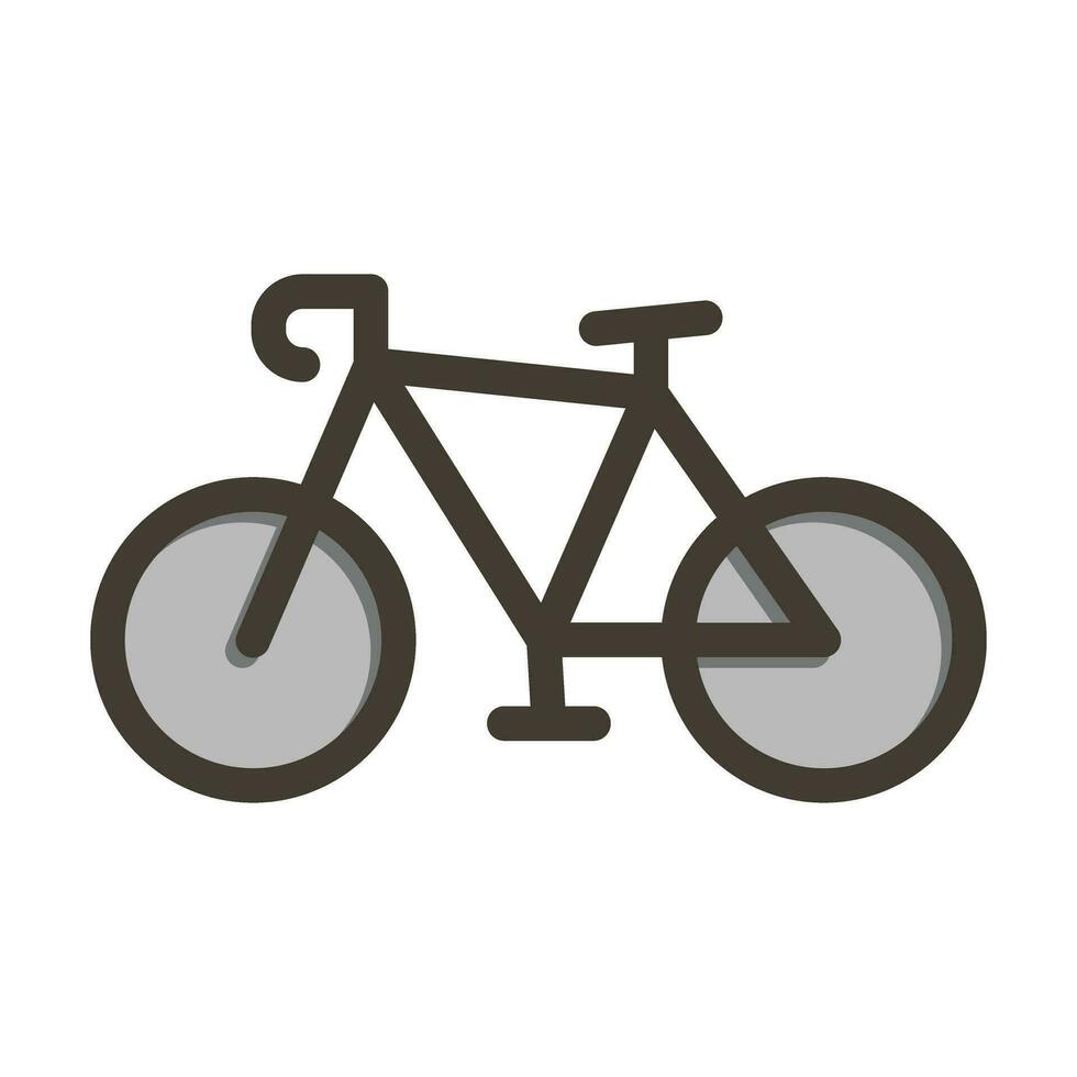 bicicleta vector grueso línea lleno colores icono para personal y comercial usar.