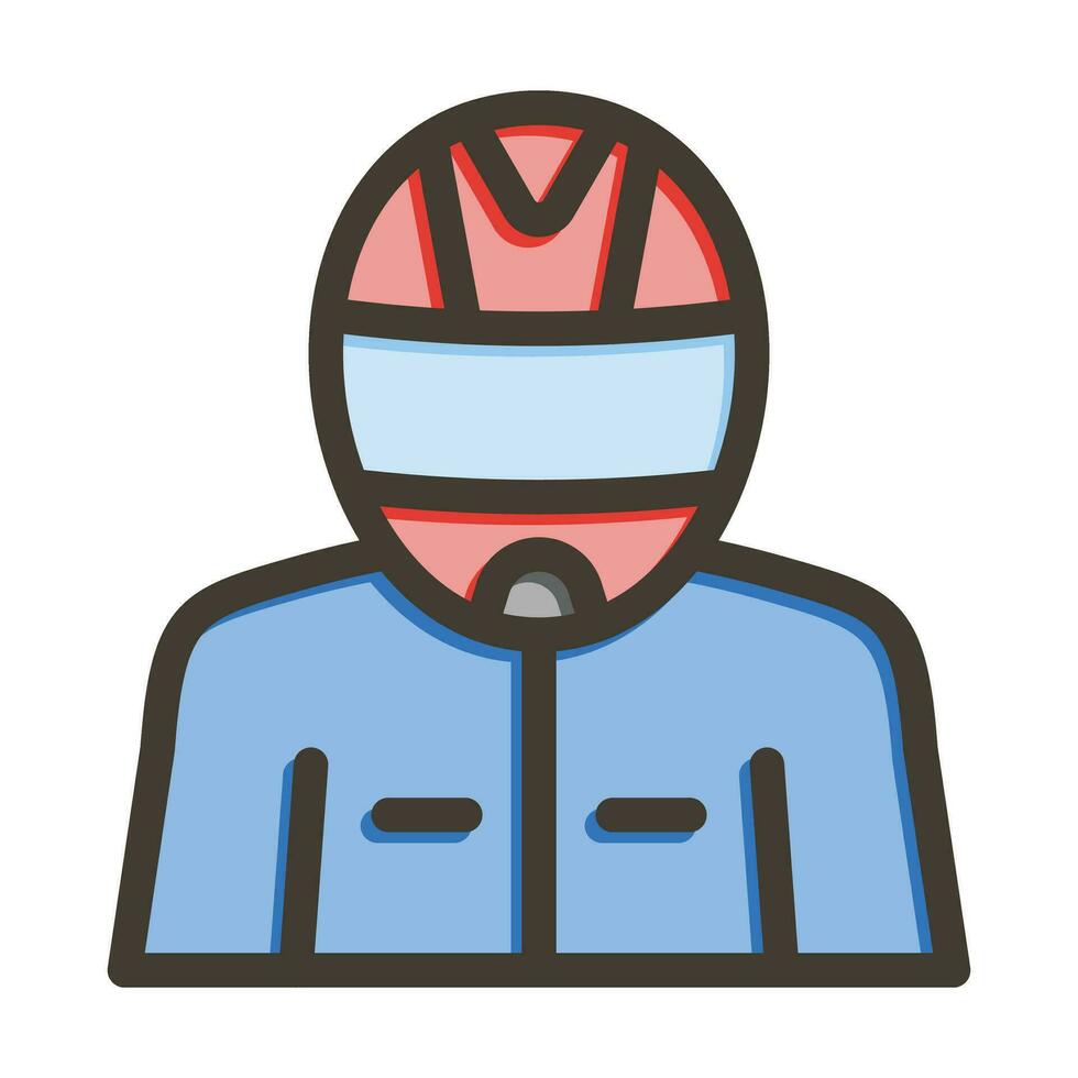 Driver Vector Thick Line Filled Colors Icon For Personal And Commercial Use.