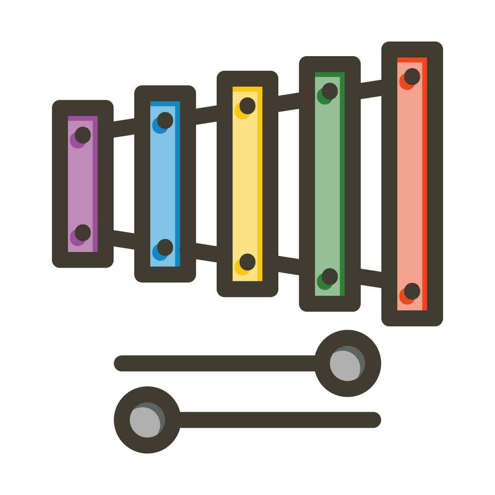 xilófono vector grueso línea lleno colores icono para personal y comercial usar.