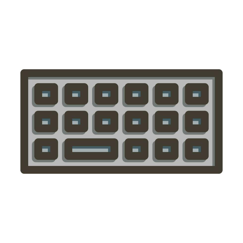 teclado vector grueso línea lleno colores icono para personal y comercial usar.