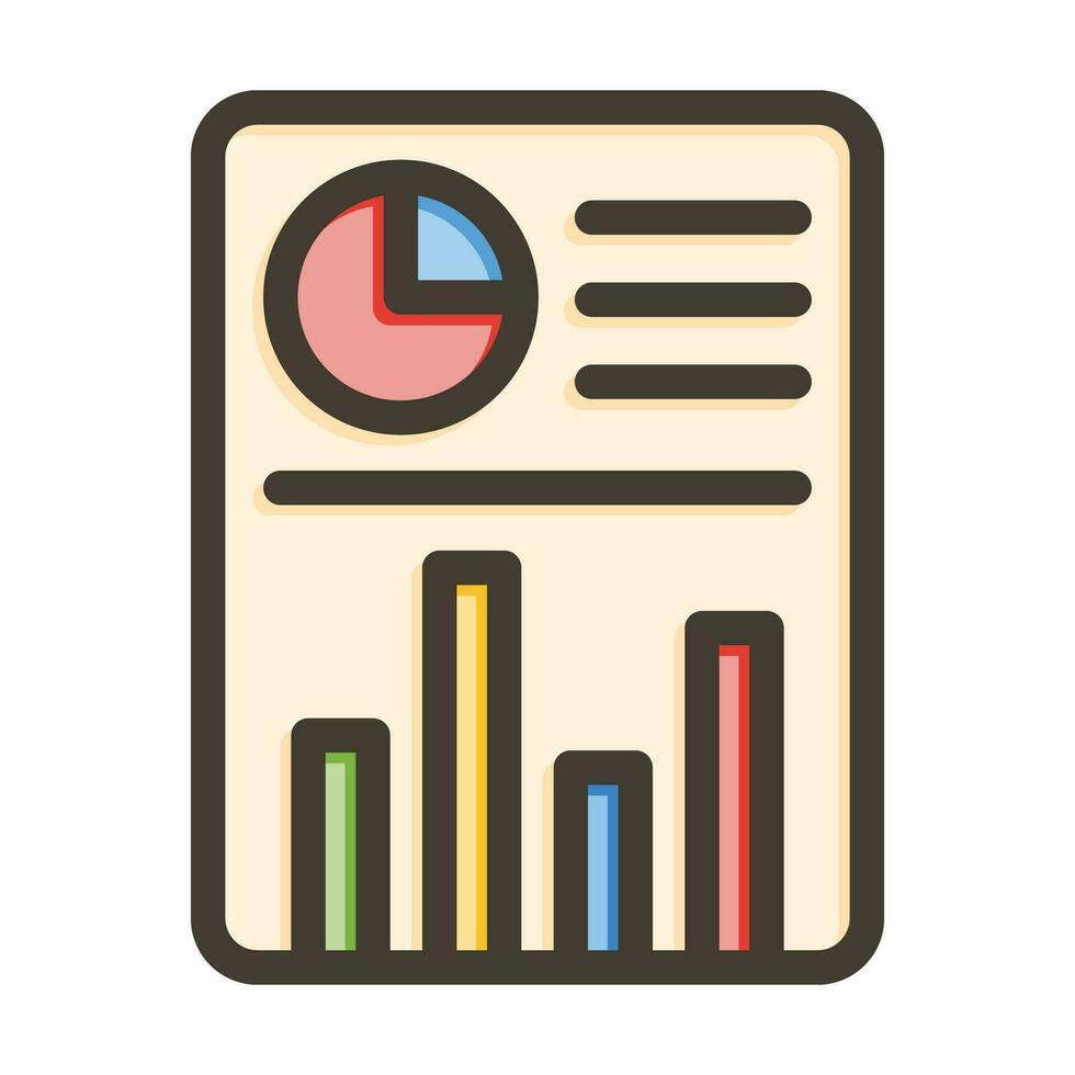 Report Vector Thick Line Filled Colors Icon For Personal And Commercial Use.