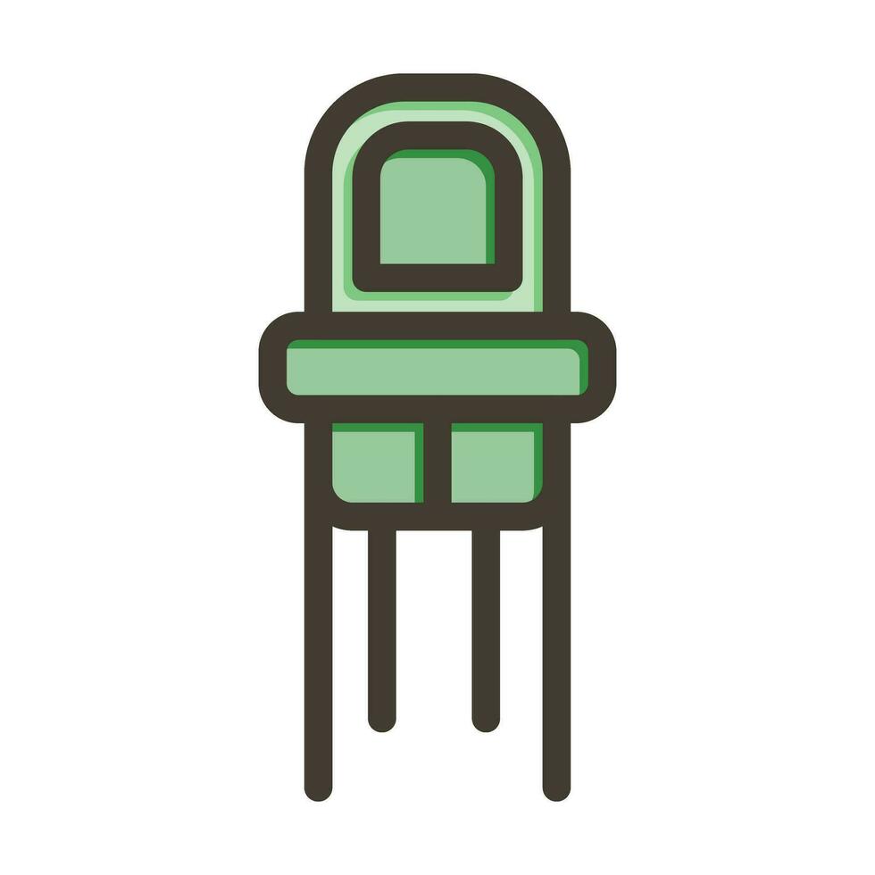 bebé silla vector grueso línea lleno colores icono para personal y comercial usar.