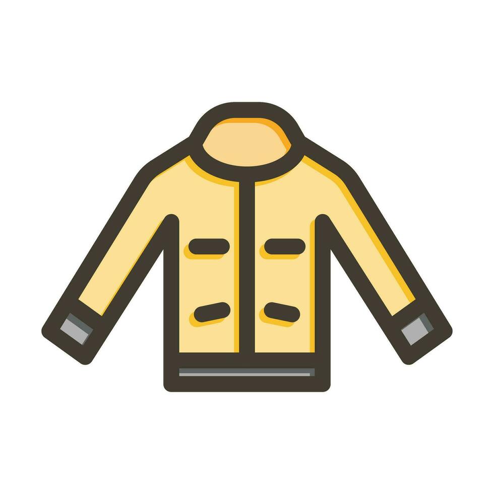 Driver Jacket Vector Thick Line Filled Colors Icon For Personal And Commercial Use.