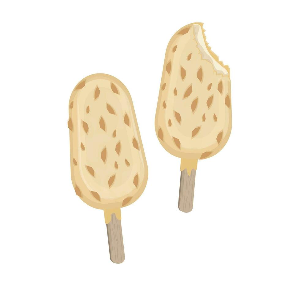 Logo illustration of White Chocolate Popsicle Ice Cream with Almond Sprinkles vector