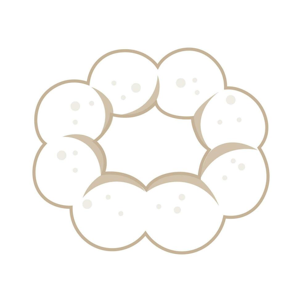 Mochi Donut Simple Cartoon illustration logo vector