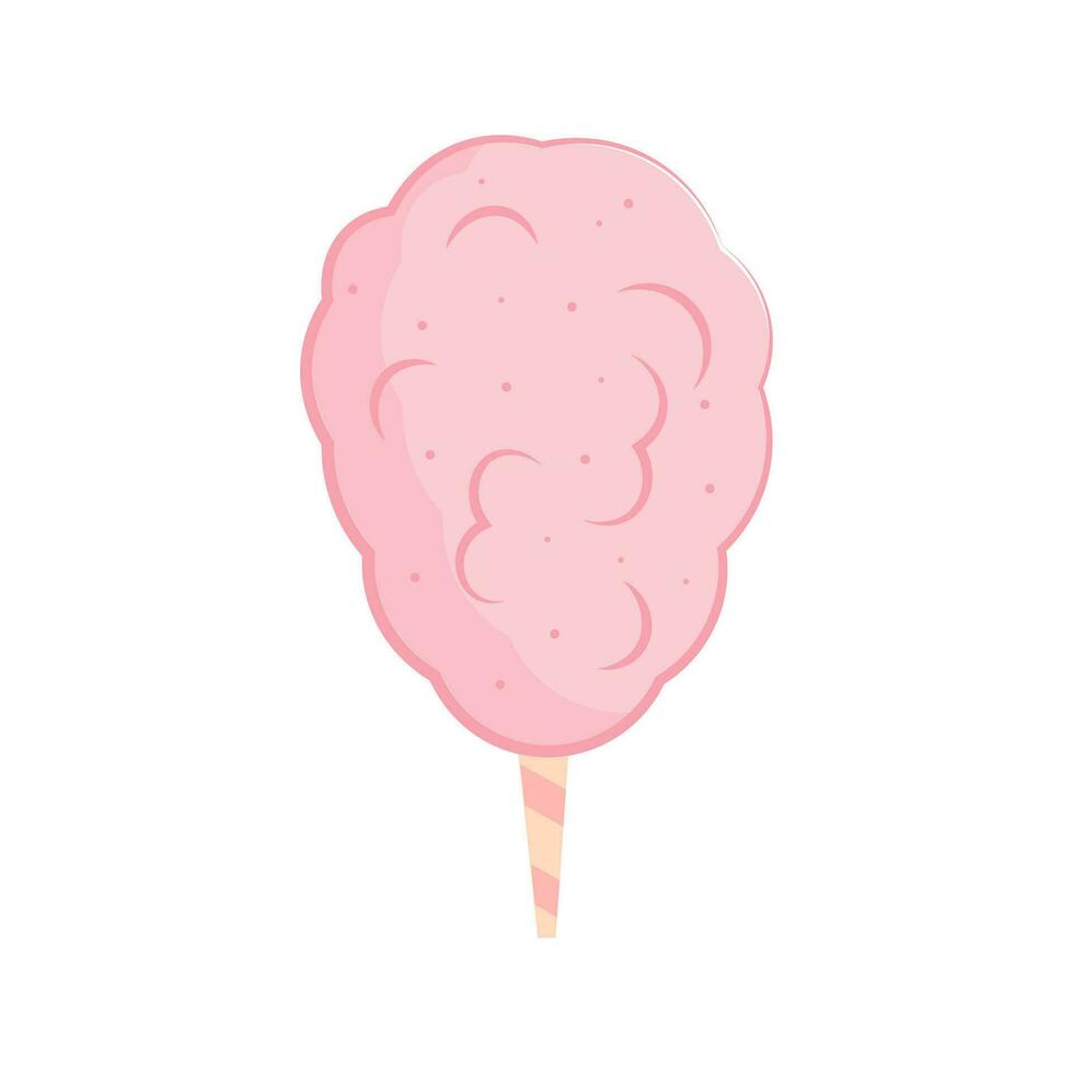 rosado algodón caramelo dibujos animados ilustración logo vector