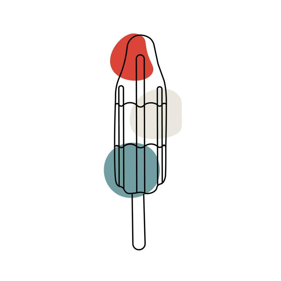 Bomb pop Ice Simple Line Art Illustration Logo vector