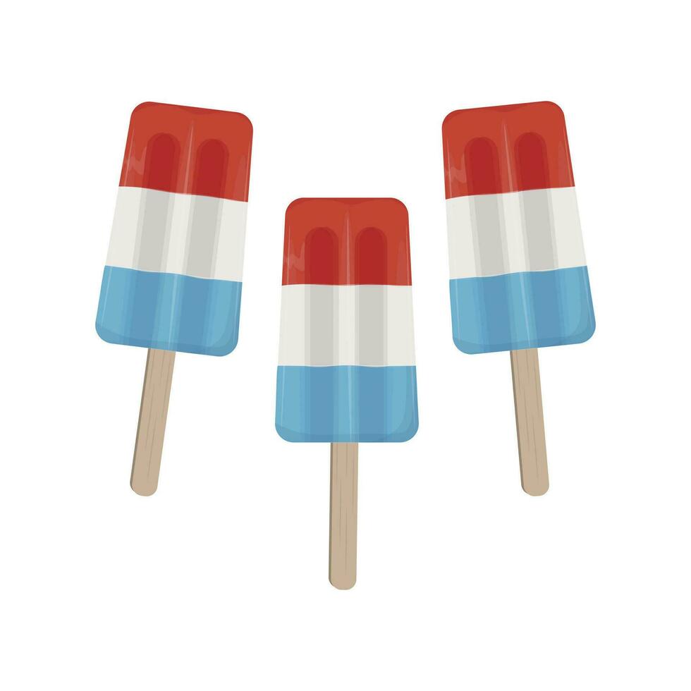 Bomb pop Day Three Colours Popsicle Vector Illustration Logo