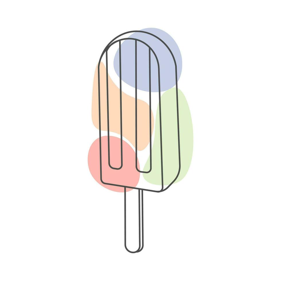 Popsicle Simple Line Art illustration logo vector