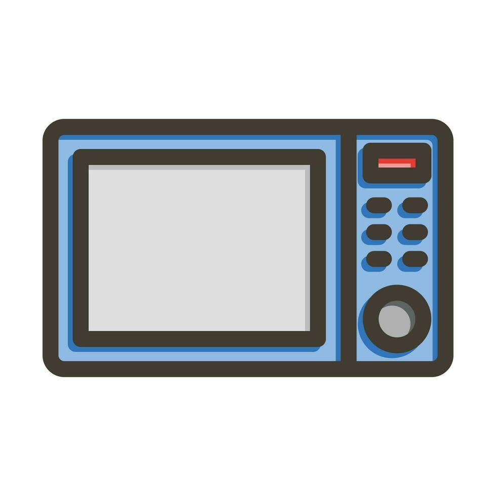 Microwave Vector Thick Line Filled Colors Icon For Personal And Commercial Use.