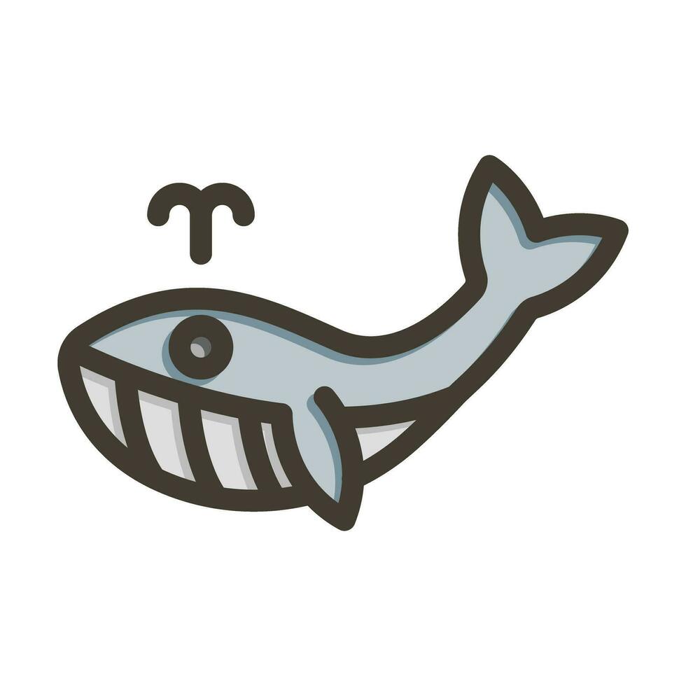 Whale Vector Thick Line Filled Colors Icon For Personal And Commercial Use.