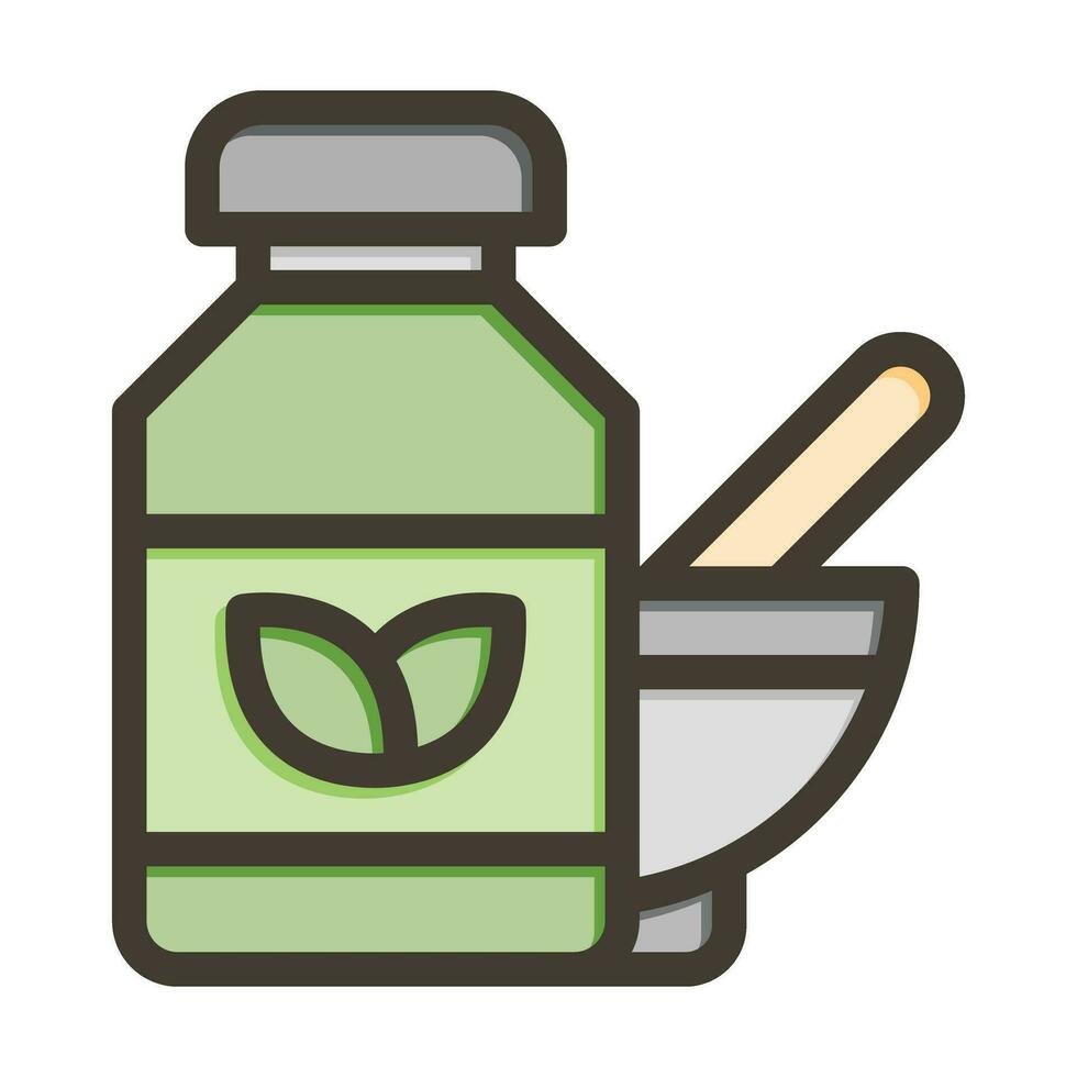 Herbal Treatment Vector Thick Line Filled Colors Icon For Personal And Commercial Use.